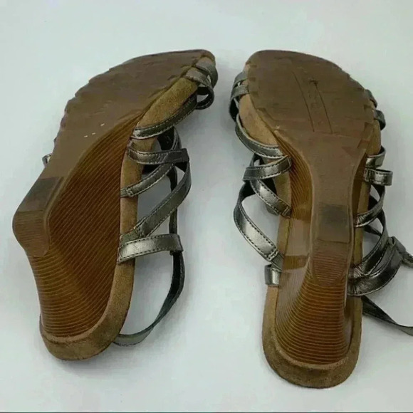 Kenneth Cole reaction sandals sz 8 leather wedges - Picture 6 of 12